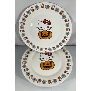 Sanrio Hello Kitty Pumpkin Boo Set Of 4 Dinner Plates